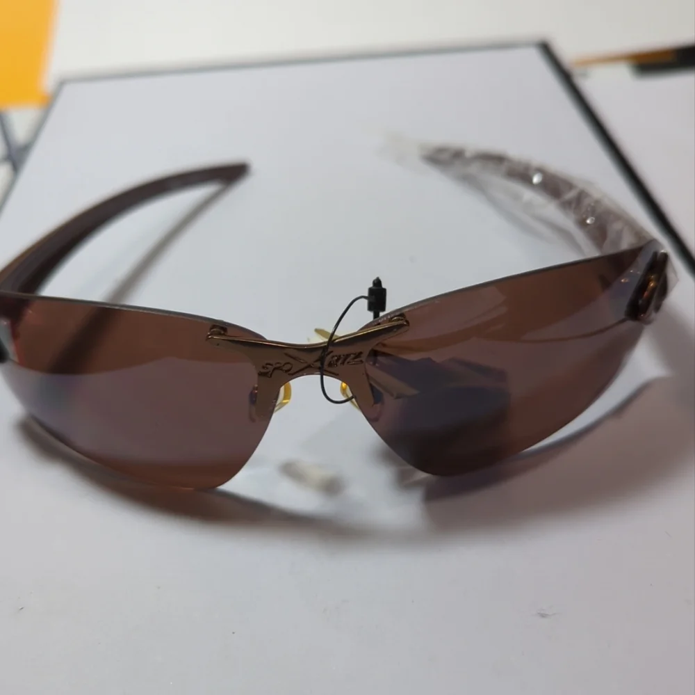 Xsportz™ Comfortable Wrap-around Rimless Sunglasses Brown NWT